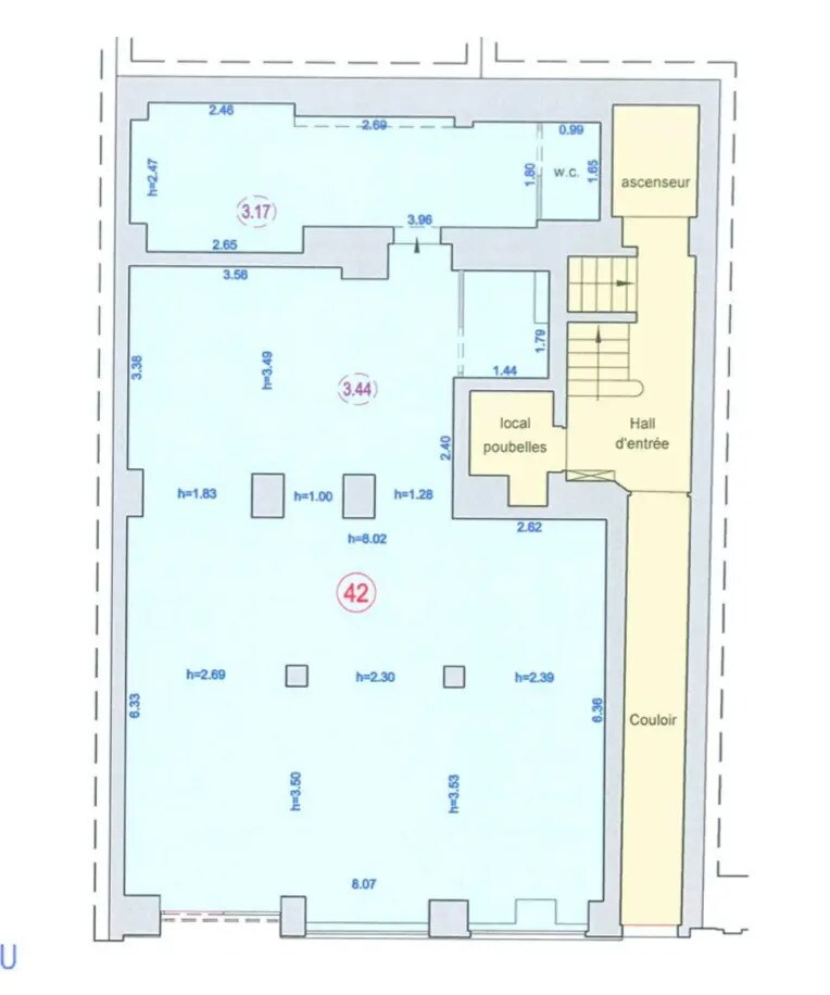 Local commercial 94 m² — 32 Rue Feydeau, 75002 Paris